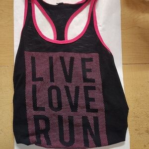 Healthy Heat Black Tank Top with Pink Graphic